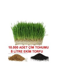 Resim 10.000 Adet Çim Tohumu Ve De 8 Litre Çim Ekim Torfu Toprak 