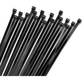 Resim Yıldızan Kablo Bağı, 100'lü Paket Plastik Kelepçe (3,6 mm Kalınlık, Siyah, 300 mm Uzunluk) 1171935 