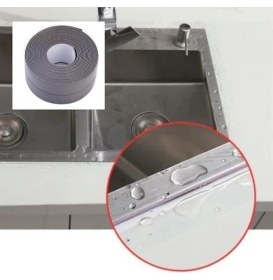 Resim Mrt Bilişim Gri Su Sızdırmaz Banyo Mutfak Lavabo Küvet Izolasyon Şerit Bant 3.2 Metre Lavabo Kenar Bandı 