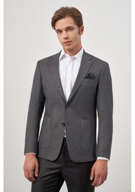 Resim İmza Koyu Antrasit Kazayağı Desen Bez Ayağı Mono Yaka Tam Astar Çift Yırtmaç 2 Düğme 6 Drop Slim Fit Classic Ceket 1002245106 Koyu Antrasit 