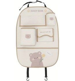 Resim Chuangyinshop Tulip Bear Storage Bag F Regular Edition Sevimli Ayı Tasarımlı Anti Tekme Fonksiyonlu Araç Koltuğu Çantası 