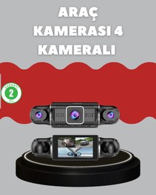 Resim Flzdgnkr 4 Kameralı Araç Kayıt Cihazı Full Hd Park İzleme Gece Görüş 