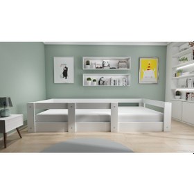 Resim Herseycik Ninnimo Montessori 90X190 Yatak Uyumlu Mdf Karyola My15-1 Beyaz 