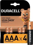 Resim Alkalin AAA 4'lü İnce Kalem Pil Duracell