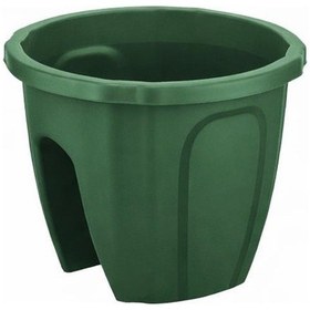 Resim Omnipazar Sy-5712 Opal Yuvarlak Balkon Küpeşte Saksı 7.5 Litre Yeşil 