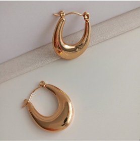 Resim Lente Aksesuar Gold Renk Çelik Bold Damla Küpe - Suya Dayanıklı Modern Tasarım Altın 