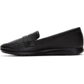 Resim Derimod Kadın Siyah Deri Konfor Loafer 26PFD1501FT 