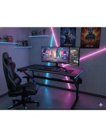 Resim X My Table x My Table Led'li 130 x 65 x 76 Rgb'li Kumandalı Oyuncu Masası Oyuncu Masası 