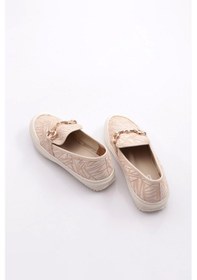 Resim Dgn Pm373-k2001 Kadin Metal Aksesuarli Loafer Ayakkabi Ten Keten 