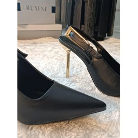 Resim Ruxene Bata Sivri Burun Rugan Topuk Dekolteli 9,5 cm Ince Topuk Stiletto Topuklu Ayakkabı 