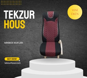Resim Minibüs Geçme Kılıflar (Universal) - 19 Yolcu + 1 Şoför = 20 Koltuk (19+1) / 2'Lİ +1'Lİ / Kırmızı 