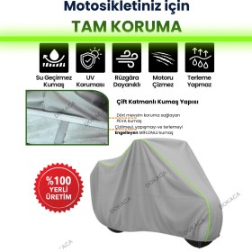 Resim Dokaca Neo Gri Neon Fitilli Arka Çanta Uyumlu Aprilia Tuono 660 Uyumlu Motor Brandası, Koruyucu Örtü 