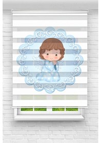 Resim Perdecizade Enxboy Mavi Peri Çocuk 1 Dijital Baskılı Zebra Perde-cocuk Odası-stor Perde Pz-2624 Renkli 