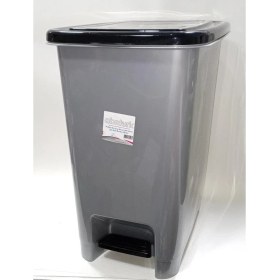 Resim abnturk 40 Litre Büyük Boy Pedallı Çöp Kovası Metalik Gri 43X32 H:53CM Arkaplan Kırılmaz Çelik Tel Mekanizma 