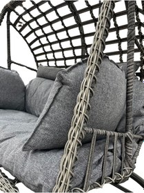 Resim Tu Tienda İki Kişilik Rattan Örgü Salıncak,antrasit Antrasit 