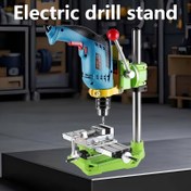 Resim Dikey Mengene ile Ağır Hizmet Metal Matkap Presi Standı - Ayarlanabilir Hassas Tezgah Matkabı, Kablosuz Matkaplarla Uyumlu, DIY ve Atölye Projeleri için İdeal, Sabit Çalışma İstasyonu Mengenesi - Yer Tasarruflu Masa Matkap Makinesi, Pratik Alet, Sağlam Yapı, Kompakt Tasarım, Dayanıklı İnşaat, Atölye Profesyonelleri İçin 