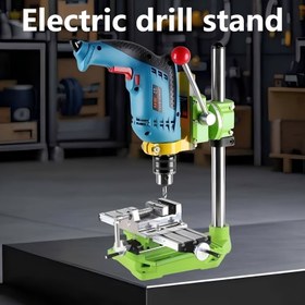 Resim Dikey Mengene ile Ağır Hizmet Metal Matkap Presi Standı - Ayarlanabilir Hassas Tezgah Matkabı, Kablosuz Matkaplarla Uyumlu, DIY ve Atölye Projeleri için İdeal, Sabit Çalışma İstasyonu Mengenesi - Yer Tasarruflu Masa Matkap Makinesi, Pratik Alet, Sağlam Yapı, Kompakt Tasarım, Dayanıklı İnşaat, Atölye Profesyonelleri İçin 