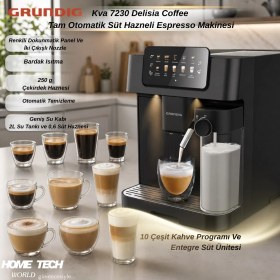 Resim Grundig Kva 7230 Delisia Coffee Tam Otomatik Süt Hazneli Espresso Makinesi 