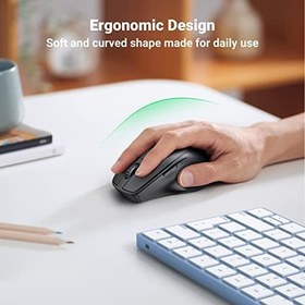 Resim UGREEN Kablosuz Ergonomik Fare, USB Alıcılı 2.4GHz 4000 DPI Sessiz İnce Kablosuz Bluetooth Fare, Tablet,PC,Dizüstü Bilgisayar ile Uyumlu. 