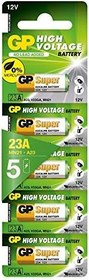 Resim GP Batteries GP23A Süper Alkalin 23A/MN21/V23GA Boy Pil, 12 Volt, 5'li Kart, Bakır/Beyaz/Yeşil 
