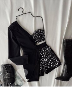 Resim BGKGİYİM Tek Omuz Payet Detaylı Blazer Mini Kadın Elbise 
