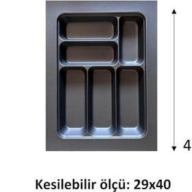 Resim Çekmeceye Göre Esnek Ebatlanan 37x49 cm Sağlam Hediyelik Kesilebilir 6 Gözlü Çekmece İçi Kaşıklık 