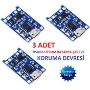 Resim 3 Ad. Tp4056 Lityum Pil Koruma + Şarj Devresi Mikro Usb 5V 1A 