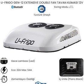 Resim U-frigo Araç Tavan Park Kliması Çift Fanlı 12v 54 Amper Gen-12 Extensive Karavan,minibüs 