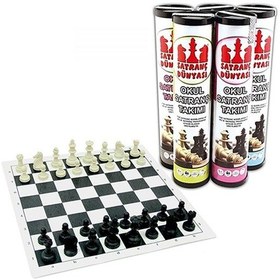 Resim Satranç Dünyası Okul Satranç Takımı Büyük Boy Beyaz - Siyah 