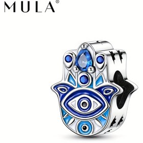 Resim 1 adet Işıltılı Kübik Emaye Avuç İçi Koruyucu Bilezik Kolye Gümüş Charm 3mm Bileklik Kolye DIY Takı Yapımı Boncuk Günlük Hediye için 