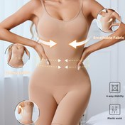 Resim Kadın Bej Vücut Şekillendirme Bodysuit - Orta Destek, Yastıksız, Düz Renk, Esnek ve Formu Olan Tasarım, Günlük ve Özel Günler İçin, Özel Giyim, Şık Tasarım, Rahat Uygunluk 