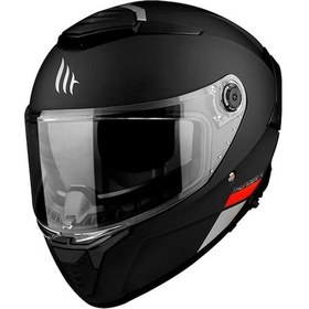 Resim MT Thunder 4SV Solid A1 Şeffaf Vizörlü Kask Mat Siyah 