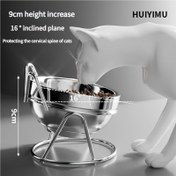 Resim 1 adet-yenilenmiş Çift Katmanlı Paslanmaz Çelik Kedi Kasesi, Kedi Besin Kasesi, 304 Paslanmaz Çelik Malzeme, Kedi Pirinç Kasesi, Besin Kasesi, İçme Kasesi, Atıştırmalık Kasesi, Köpek Kasesi, Eğik Ağız Kasesi, Boyun Omurunu Korur, Kediler, Köpekler ve Diğer Hayvanlar İçin Uygun 