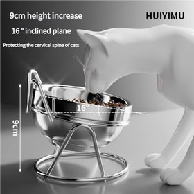 Resim 1 adet-yenilenmiş Çift Katmanlı Paslanmaz Çelik Kedi Kasesi, Kedi Besin Kasesi, 304 Paslanmaz Çelik Malzeme, Kedi Pirinç Kasesi, Besin Kasesi, İçme Kasesi, Atıştırmalık Kasesi, Köpek Kasesi, Eğik Ağız Kasesi, Boyun Omurunu Korur, Kediler, Köpekler ve Diğer Hayvanlar İçin Uygun 