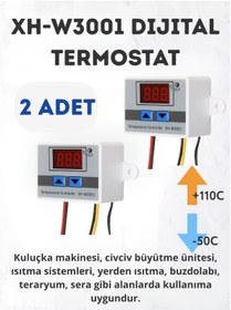 Resim RoboPazar XH-W3001 220V AC Dijital Termostat 1500W (2 adet) 