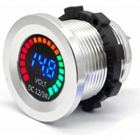 Resim MELLİFERA Karavan Otomobil Motosiklet Tekne Yat Dijital Alüminyum Voltmetre 12V 