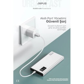 Resim Jopus 10000MAH Powerbank Pd 22,5W Hızlı Şarj - Dijital Ekranlı - Taşınabilir Şarj Cihazı - JP-P12 