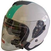 Resim Helmet GÜNEŞ VİZÖRLÜ AÇIK MOTOSİKLET KASKI (BEYAZ-YEŞİL) 