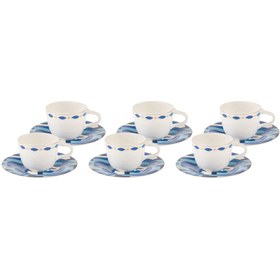 Resim Fine Pearl Azur 6 Kişilik Kahve Fincanı Takımı 100 ml 