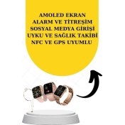 Resim Bileklikli Amoled Ekran Akıllı Saat ve Dijital Göstergeli Kablosuz Bluetooth Kulaklık Anc/ Enc 