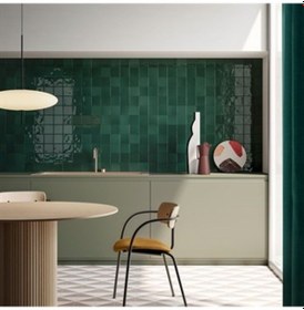 Resim VitrA 10x10 Retromix Fon Zümrüt Yeşil Parlak Duvar Karosu K948422 