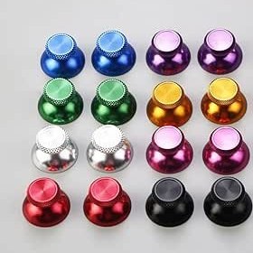 Resim 2 adet Metal Analog Sapları Sopa Thumbsticks PS5 Denetleyici Alüminyum Alaşım Metalik Joysticks (kırmızı) 