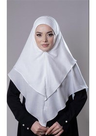 Resim Hürrem Bone Krem Pratik Hazır Geçmeli Tesettür Eşarp Pamuk Caz Kumaş Çift Katlı Düz Hijab 2303 40 