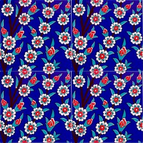 Resim Armada Çini 20x20 Cm Ac 60 Kobalt Papatya Kütahya Çini Desenli Karo 