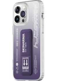 Resim İphone 14 Pro Uyumlu Kılıf Skinarma Standlı Şeffaf Tasarımlı Taihi Kobai Kapak 