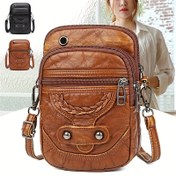 Resim 1 adet kadın kentsel tarzı messenger çanta, ayarlanabilir omuz askısı, fermuarlı kapatma, çiçek desenli, dekoratif detaylar, polyester astar, çapraz vücut telefon cüzdanı 