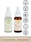 Resim Pure choice leke karşıtı cilt aydınlatıcı bakım seti (c vitamini serumu + leke karşıtı bakım serumu 2'li set) 
