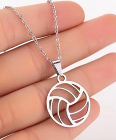 Resim Genel Markalar 925 Ayar Gümüş Voleybol Topu Kolye 45 Cm Zincir 