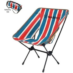 Resim Katlanır Kamp Piknik Sandalyesi - Madfox Infinity Ultralight - R.çizgili -547214 - Taşıma Çantalı Çok Renkli 