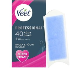 Resim Professional Hassas Ciltler Için Ağda Bandı, Bacak ve Vücut Bölgesi, 40'lı Süper Fırsat Paketi 